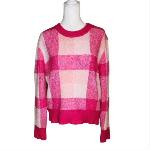 27 Miles Malibu Brooklyn Sweater in Fired Checkered Pattern Size M - Picture 1 of 8